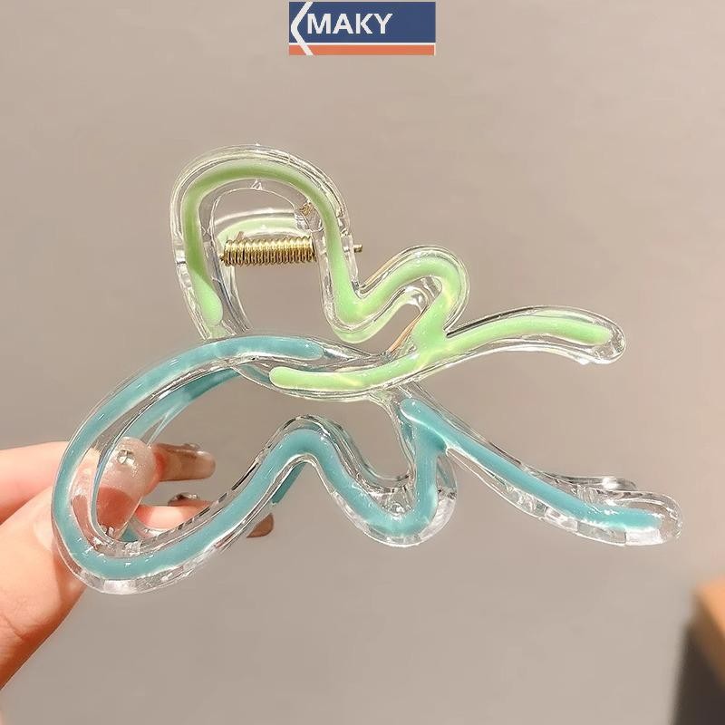Onetimingcool Màu Gradient Kẹp Tóc Cho Nữ Hairgrips Acrylic Vuốt Tóc Kẹp Tóc Phụ Kiện Tóc Thanh Lịch Bé Gái Mũ VN