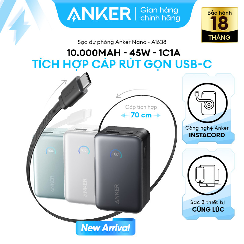 Sạc dự phòng Anker Nano A1638
