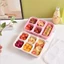 Hộp đựng đồ ăn nhẹ CHEESELY, Khay phục vụ giữ tươi bằng rơm lúa mì có nắp, Hộp đựng thực phẩm chống rò rỉ 5 ngăn di động Hộp đựng đồ ăn trưa