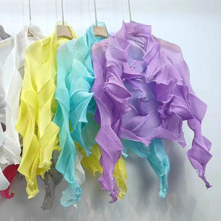 Áo khoác Miyake Nữ Cao Cấp Cảm Giác Áo Cardigan Bên Ngoài Nữ Mùa Hè Phù Hợp Với Váy Dài Thời Trang Không Đều Phù Hợp Với Nắng Mỏng