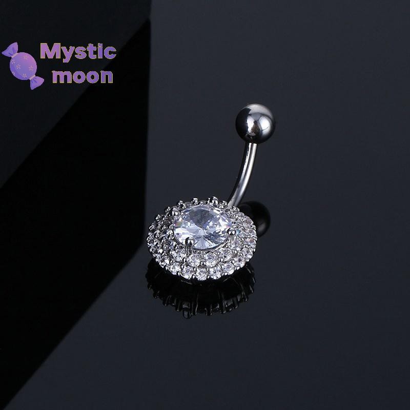 Nhẫn rốn pierce hoa zircon bằng thép không gỉ - Kích cỡ 60-100mm (Mới)