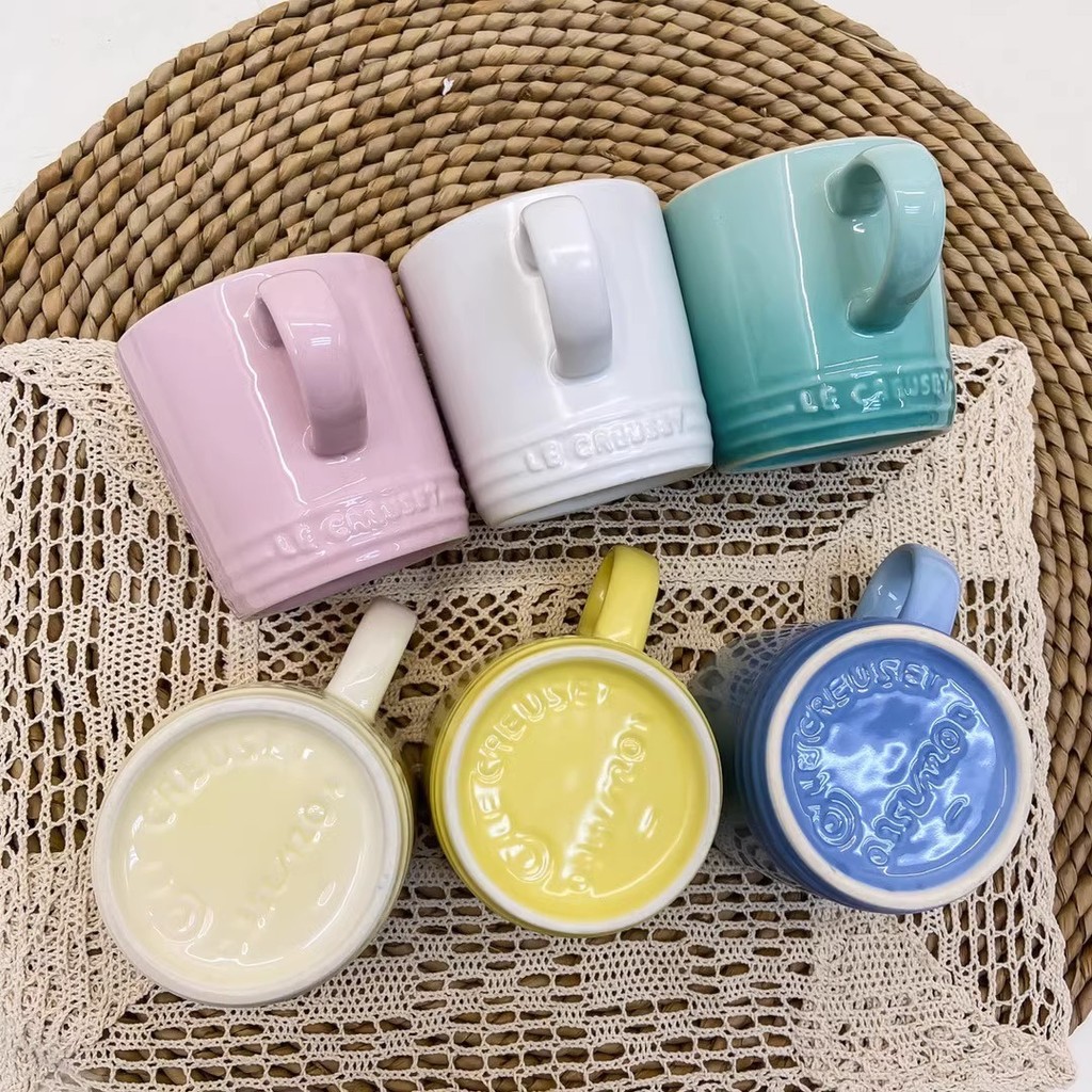 Màu Mát le creuset Hộ Gia Đình Cốc Gốm Chuyển Màu Cầu Vồng Cốc Nước Bộ Sáu Màu Hộp Quà Tặng AS0X