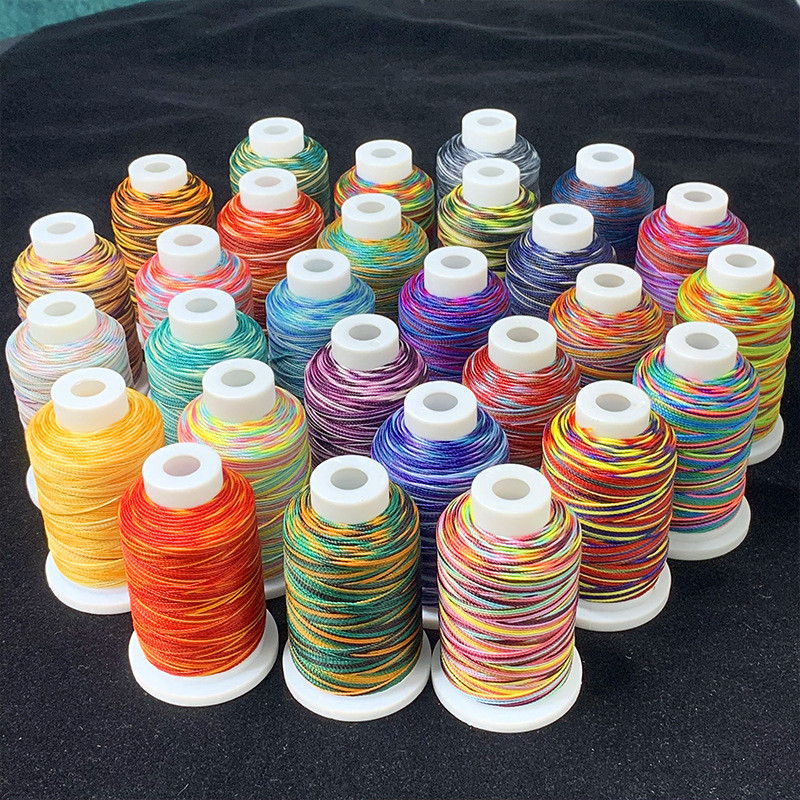 9 Dây Màu Gradient Nam Mỹ Sợi Sáp Bện Dây Phân đoạn Sợi Nhuộm Qianli Jiangshan Sợi Sợi Nhiều Màu Dây Bện
