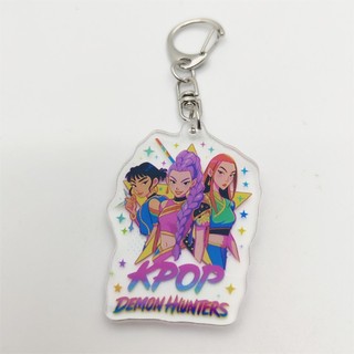 Hot Kpop Demon Hunters Huntrix Saja Boys Keychains for Accessories Jewelry Rumi Zoey Jinu Mira Sold My Soul Keyrings Fan