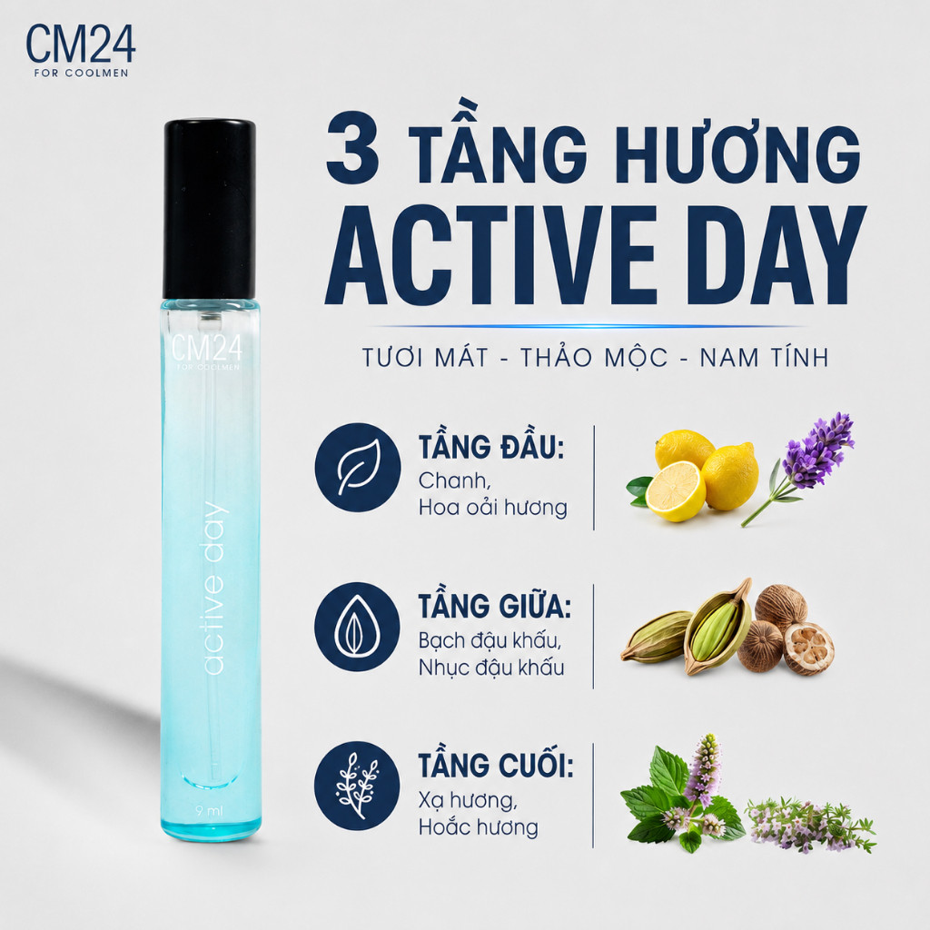 Nước Hoa Nam Cao Cấp Hương Nam Tính, Mạnh Mẽ Lưu Hương Đến 8H CM24 by Coolmen 9ml