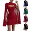 Váy dài tay đính sequin nữ váy cocktail cổ cao tay dài chảy phù hợp cho các bữa tiệc và othe