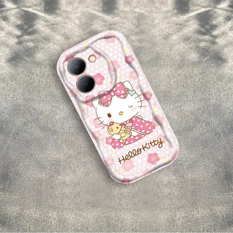 Vỏ Silicon Hoạt Hình Cho VIVO Y28 Y36 4G Y27S Bảo Vệ 3D Vỏ Điện Thoại Mềm TPU Kitty Sinh Viên Chống Sốc