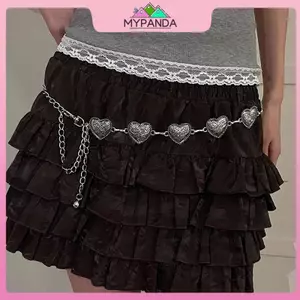 MYPANDA Thời Trang Punk Bạc Trái Tim Dây Thắt Lưng Nữ Có Thể Điều Chỉnh Chất Lượng Cao Sang Trọng Tình Yêu Kim Loại Đầm Quần Jean Dây Thắt Lưng Phụ Kiện.