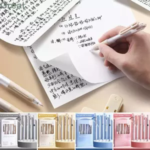 GREA 5 Cái / bộ Bút Gel, Bộ Văn Phòng Phẩm Tay Cầm Cảm Ứng Mềm Bút Bi, Di Động 0.5 Mm Mực Đen Nhanh Khô Dụng Cụ Viết Đồ Dùng Văn Phòng Trường Học