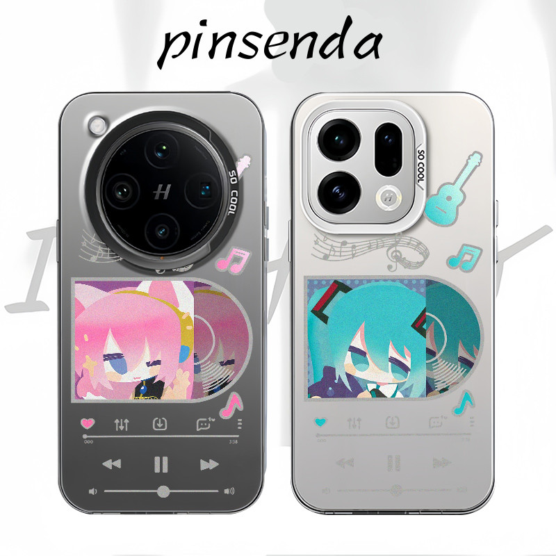 Ốp điện thoại cứng mờ “Miku ” cho Oppo Find X9 Ultra X9 Pro X8 Pro X7 Ultra Reno 15F 14F 13F 12F / A6 A6s A6t Pro Vỏ Oppo chống sốc viền mềm