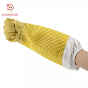PWSEND 1 Đôi Găng Tay Bảo Vệ Nuôi Ong, Găng Tay Lưới Bao Da Lòng Bàn Tay Dài Lưới, Lưới Thoáng Khí Bảo Vệ Ong Vàng Người Mới Bắt Đầu Người Nuôi Ong