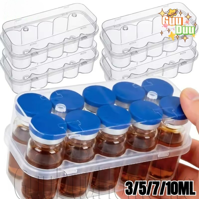 [GUUDUU] Hộp đựng lọ lật 3 / 5 / 7 / 10ml - Hộp chia trong suốt - Hộp đựng Microtube Snap-on - Hộp phân loại ống mẫu - Hộp đựng chai thử nghiệm / Giao hàng miễn phí