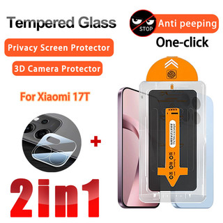 Phim Kính Cường Lực Chống Gián Điệp 2 TRONG 1 Xiaomi 17T Kính Cho Xiaomi 17T Pro 15T 14T 13T 12T 11T Pro Phim Ống Kính 3D & Bảo Vệ Màn Hình Dễ Dàng Lắp Đặt Hộp Ma Thuật