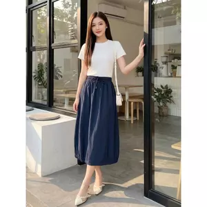 Chân váy nữ CARDINA chất liệu thô gió dáng bom cạp chun 6CVB01
