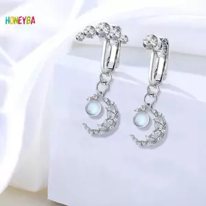 < Honeyba > Nhẫn Bụng Giả Dangling Rốn Nhẫn Nữ Bướm Trái Tim Mặt Trăng Tòn Ten Kẹp Trên Bụng Nút Nhẫn Không Xuyên Trang Sức Đẹp