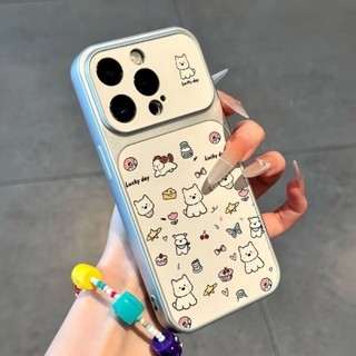 Dễ Thương Màu Xanh Sọc Bib Chó Trường Hợp Điện Thoại Cho iPhone 17 16 15 14 13 12 11 Pro Max 16 15 14 Plus