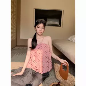 Pháp Sweet Hot Girl Chấm bi Chấm bi Nữ Mùa hè Phong cách mới Mặc ngoài giản dị Thiết kế dáng ôm hơn
