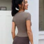 LASYYOGA Áo Thun Thể Thao Ngắn Tay Cổ Tròn Thoáng Khí Dành Cho Nữ