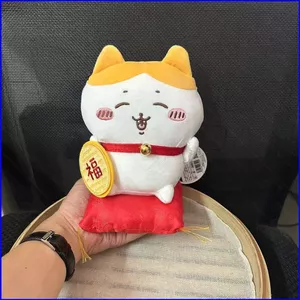 Chiikawa Hachiware Plushie Maneki Neko Sang Trọng Búp Bê May Mắn Mèo Đồ Chơi Nhồi Bông