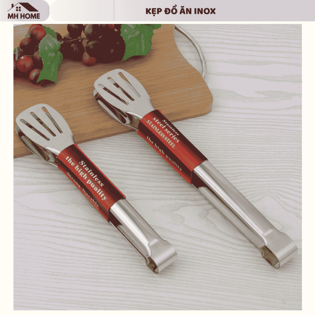 [Loại To Dài]Kẹp Gắp Thức Ăn Inox Cao Cấp. Kẹp Gắp Đồ Nướng BBQ Gắp Thịt Tiện Lợi Chống Nóng