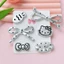 Set Charm 6 Món Hello Kitty Bướm Bạc Chấm Bi Cao Cấp – Nơ Bạc Cá Nhỏ Kawaii Trang Trí Dép 3D Dễ Thương