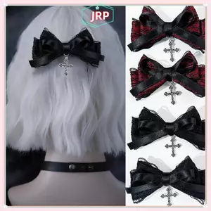 JRP 1 / 2 Chiếc Gothic Thời Trang Tóc Tinh Tế Phụ Kiện Tóc Cho Nữ Bé Gái Cá Tính Ngọt Ngào Thoáng Mát Chéo Nơ Tóc Quà Tặng JRP