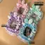 Hộp đựng thẻ IFANSIN, Thiết kế tai thỏ Bowknot Ren Trim Huy hiệu, Túi dễ thương Phong cách Mặt dây chuyền Cánh thiên thần Thiết kế trong suốt Giá đỡ ảnh Hiển thị ảnh