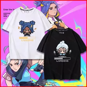 BH2 VALORANT Jett Neon trò chơi mùa hè Áo thun Anime tay ngắn Top HB2