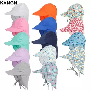 KANGN Trẻ Em Mũ Xô, Vành Rộng Chống Tia UV Mũ Chống Nắng, Du Lịch Ngoài Trời Có Thể Điều Chỉnh Mũ Đi Biển Mùa Hè Bé Trai Bé Gái