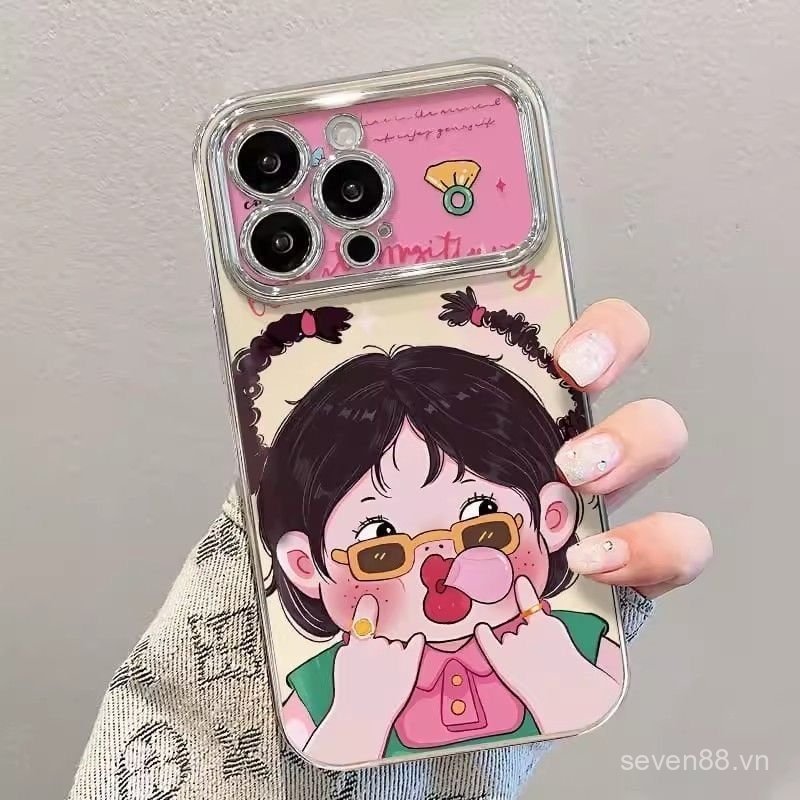 Ốp Điện Thoại Thích Hợp Cho iPhone 11 12 13 14 15 16 17 Pro max Plus Air Cô Gái Dễ Thương Chống Sốc Chống Sốc Vỏ Bảo Vệ Bao Gồm Tất Cả 5WTJ