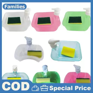 1 Bộ Xà Phòng Lỏng Hộp Đựng Món Ăn Nhà Bếp Hộp Đựng Xà Phòng Với Bọt Biển Bơm Chất Lỏng Hộp Đựng Xà Phòng Đồ Nhà Bếp Dụng Cụ Vệ Sinh