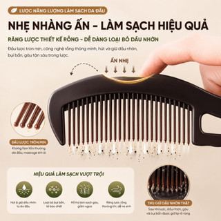 Lược Hỗ Trợ Giảm Gàu, Massage Da Đầu Có Tay Cầm Cao Cấp, Lược Giảm Rụng Tóc, Gỡ Rối Tóc, Làm Phồng Chân Tóc