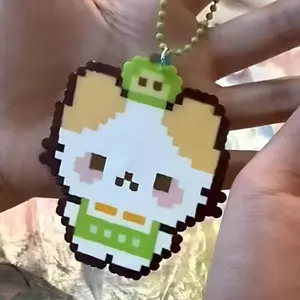 Dễ Thương Mèo Con Đậu Thành Phẩm Acrylic Móc Khóa Mặt Dây Chuyền Hoạt Hình Túi Mặt Dây Chuyền Bạn Gái Quà Tặng 6.22