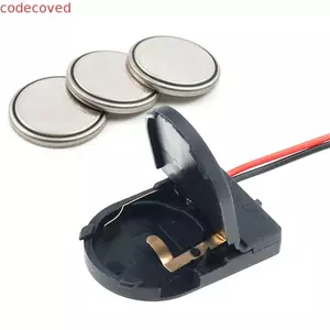 CODECOVED Pin Hộp Bảo Quản Pin Trắng Ổ Cắm Pin Flip Cover Dây Dẫn CR2032 Pin Hộp Đựng