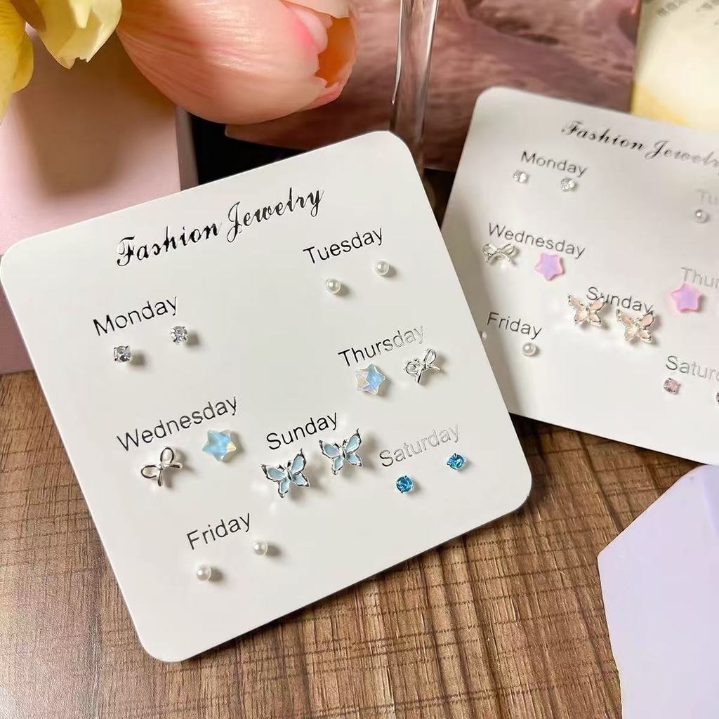 Bông Tai Bướm Dễ Thương Nữ Tinh Tế Nhỏ Thời Trang Ngôi Sao Nơ Bông Tai Bộ Đơn Giản Mặc Hàng Ngày