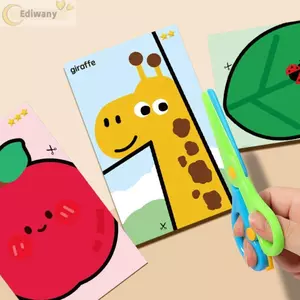 Bộ dụng cụ cắt giấy trẻ em EDIWANY, Phát triển với công cụ Thực hành cắt mẫu giáo cho trẻ em, Giấy huấn luyện an toàn Đồ dùng thủ công Sử dụng học tập