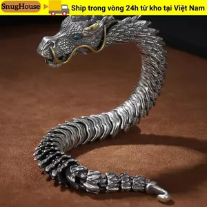 Vòng tay rồng SNUGHOUSE, Dây đeo cổ tay ba chiều hợp thời trang cá tính, Dây đeo cổ tay rồng độc đoán dành cho nam