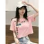 In Hình Áo Thun Tay Ngắn Phong Cách Ngắn Crayon Shin-Chan Hoạt Hình Mùa Hè Nữ Rời Top Nữ Cotton Nguyên Chất