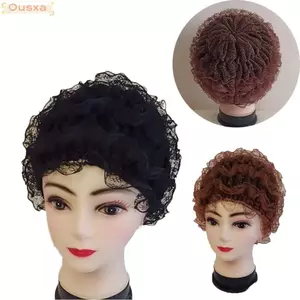 OUSXA Mũ Turban Nữ, Ren Quấn Lưới Mũ Bonnet, Thoáng Khí Sợi Acrylic Đầu Quấn Mũ Mùa Hè