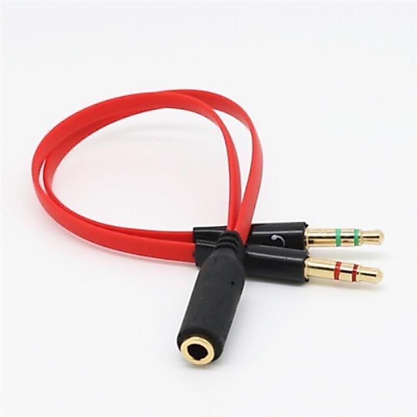 Dây cáp chuyển đổi tai nghe 3.5mm sang 2 cổng 3.5mm có âm thanh audio và mic cho máy tính | BigBuy360 - bigbuy360.vn