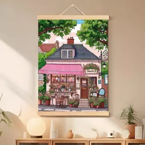 Màu Biển Thành Phố Tranh Hayao Miyazaki Phong Cách Phòng Ngủ Phòng Khách Nền Tranh Trang Trí Nhỏ Tươi Cuộn Tranh Treo Tường 6.24