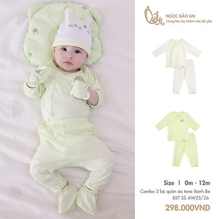 M&B (0-12M) Bộ quần áo dài tay Củ Cải Xanh Bơ chất cotton cao cấp mềm mịn, thoáng mát thấm hút mồ hôi tốt BST SS25/26