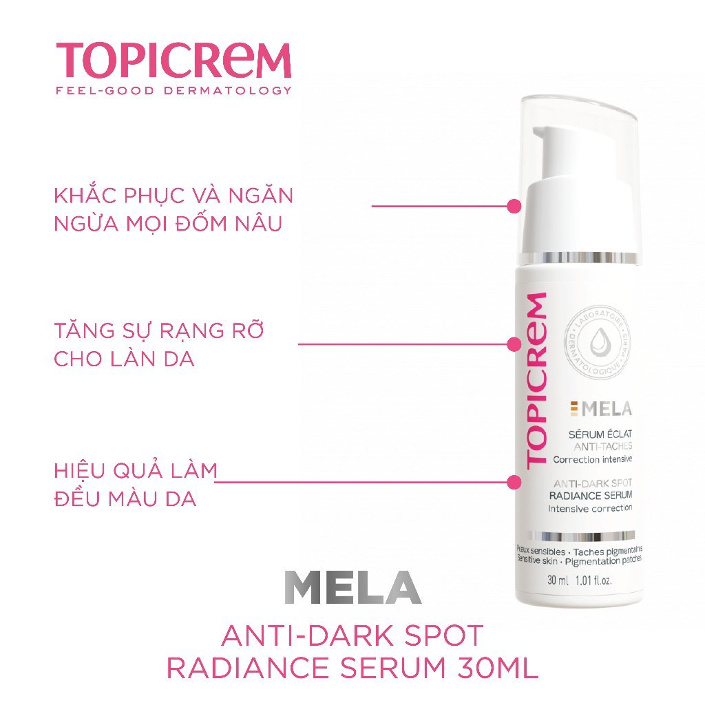 Tinh chất làm sáng da, mờ nám TOPICREM MELA ANTI-DARK SPOT RADIANCE SERUM 30ml