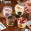 10 Chiếc Cốc Pudding Dùng Một Lần Không Chứa BPA Tròn Trong Suốt Có Nắp Thìa Cho Mousse Jelly Dã Ngoại Trẻ Em Sna Phục Vụ [VN]