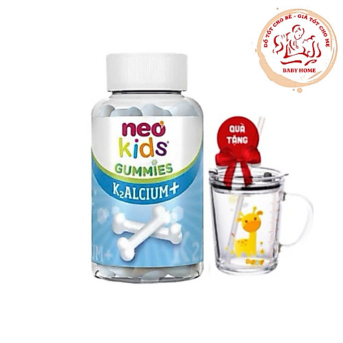 Gummies canxi vị sữa chua NeoKids hộp 60 viên nhai + quà