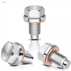 Phích cắm thoát dầu ZENZON, Thép không gỉ có phích cắm chảo dầu nam châm Neodymium, M12 M16 M18 M20 nhẹ có đệm đồng Bu lông đai ốc thoát nước bể phốt từ tính cho Hyundai