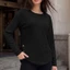 Áo dài tay SUIT hoặc mặc kèm quần legging - Áo sơ mi cổ tròn viền cong dáng rộng Quần áo mùa thu đông