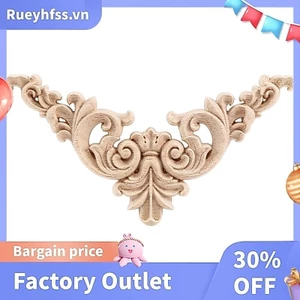 Gỗ sồi không sơn chạm khắc góc Onlay Đồ nội thất trang trí nội thất 12,5x12,5cm