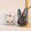 QEARY Thỏ Gothic, Mềm Mại Handmade-look Halloween Plushie, Túi Mặt Dây Chuyền Nhẹ Bền Hai Màu Khâu Bunny Xe Trang Trí