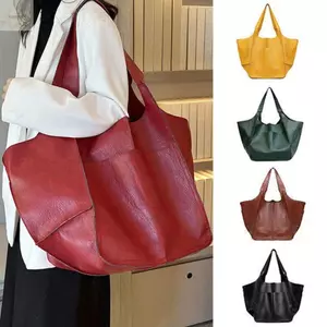 Túi Tote AWNGD, Túi đeo vai bằng da PU màu trơn, Túi xách sang trọng dung tích cao cấp thời trang cổ điển dành cho bé gái
